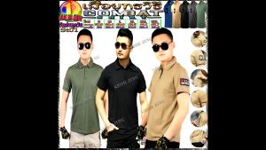 เสื้อยืดโปโลคอปกแขนสั้น ผ้าค๊อตตอน100%ไมโครจูติ สีไม่ตก ไม่ย้วย แห้งเร็ว ใส่สบาย เสื้อยืดโปโลคอปกรณยุทธแห้งเร็วST01หลายสไตล์