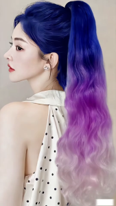 70CM Black Silver Gradient Wig With Trendy Wavy Curls Heat-Resistant Synthetic Fiber Hair Smooth and Shiny Fashion Personality Simple and Easy to Wear The Grip is Firm and Not Easy to Fall off