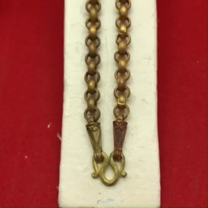 สร้อยคอทองเหลืองโบราณลายผ่าหวายคั่นหัวจรวด ความยาว 24 นิ้ว งานทองเหลืองแท้ งานดิบไม่ได้ชุบ พร้อมส่ง