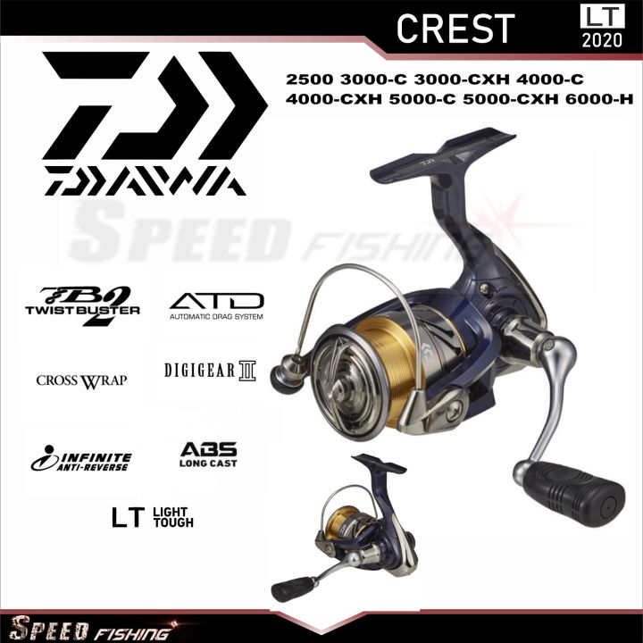 Daiwa Fishing Reel Crest Cs 2000/ 2500/ 3000/ 4000 Aluminium Spool Light  Body