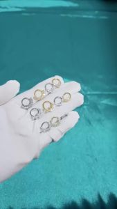 1PC CZ Marquise Paved  Nose Septum Clicker G23 Implant Titanium Nose Ring 16G Click Segment Cartilage Daith Hoop Conch Earring