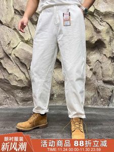 American Ameika Wind 100% Washed Pure Cotton Mens Loose Workwear Outdoor Casual Pants Spring New Arrival Straight Leg Trousers