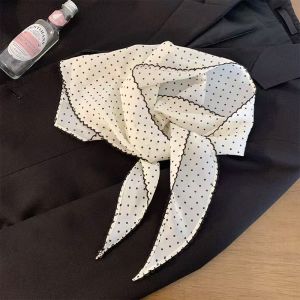 Korean Style Dots Versatile Silk Scarf Triangle Shape Fashion Summer Sun Protection