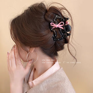 1pc bowknot polka dot dog claw clip cute girl half-up bun shark hair clip high-end hair accessory headwear