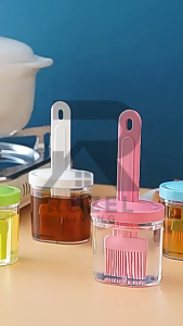 ROZEL Sikat Kuas Botol Minyak Silikon Tahan Suhu Tinggi Kuas Silicone Wadah Minyak Kuas Sikat Tempat BBQ Oil Kue Saos Kecap Botol Brush Oles