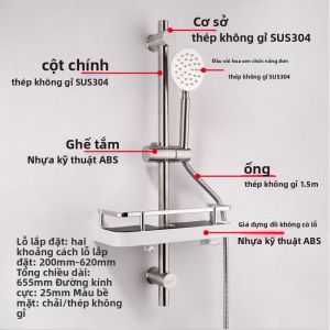 AZOS | Khung Treo Vòi Hoa Sen Điều Chỉnh Không Cần Khoan