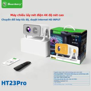 Máy Chiếu Di Động HT23 PRO Native 1080P 800ANSI Tự Động Lấy Nét Chỉnh Hình Thang Android 13 BT5.2 WIFI6 360 Độ °   Rạp Chiếu Phim Tại Nhà LED Có Pin Đi Kèm
