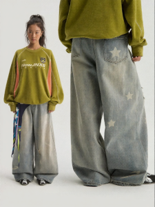 JNXS | Quần Jeans Mỹ Vintage In Nước Ngôi Sao Xéo