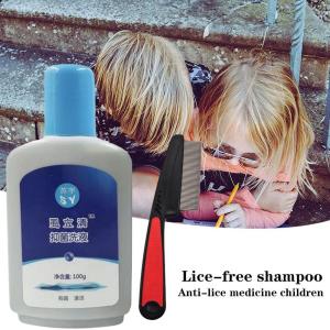 Head Lice Comb Lice Nit Removal Hair Comb Stainless Steel Fine Tooth Comb LiceComb Professional Anti-Lice Shampoo Set