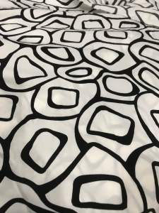 Vải voan họa tiết trắng đen mềm rũ mỏng nhẹ bay (khổ 1m5)may đầm váy áo kiểu  áo dài thời trang