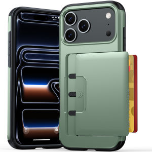 Sliding Card Holder Slot Phone Case for IPhone 18 17 Pro Max 17E 16E 16 15 14 Plus 13 12 Pro Hybrid Dual Layer Protection Cover