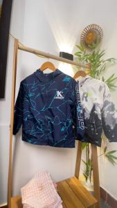 Áo khoác gió bé trai size đại 7-16 tuổi in và thêu chữ DMTH hàng Quảng Châu dáng thời trang