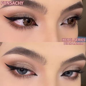 FUNSACHY 1 Pair Colored Contact Lenses for Eyes Natural Brown Eye Color Lenses High Quality Gray Pupils Beauty Cosmetics Yearly