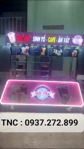 Xe bán hàng inox dày dặn dùng cho quán trà sữa mẫu thiết kế theo yêu cầu  đẹp giá tốt kích thước 1m6 x60 x1m9 : 0937.272.899