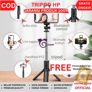 Tripod Tongsis HP Multifungsi Model Terbaru Selfie Stick HandPhone 3 in 1 Stand Holder Keren Tongkat Selfie Pakai Remote Bluetooth Shutter Anti Goyang Buat Vlog Konten Viral Kekinian