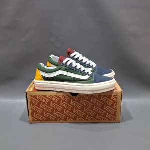 SEPATU VANS21 OLD SKOOL VAULT OG MARIO PELANGI HIJAU KUNING LIST PUTIH KANVAS 36-43
