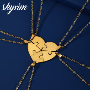 SKYRIM Men Womens Necklace 5-piece/set Combination Love Puzzle Pendant Necklace Fashion Jewelry Necklace for Friends