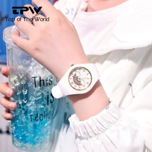 TPW Ladies Watch Rubber Strap Quartz Watches Luminous Waterproof Wrist Watch for Female with Box
