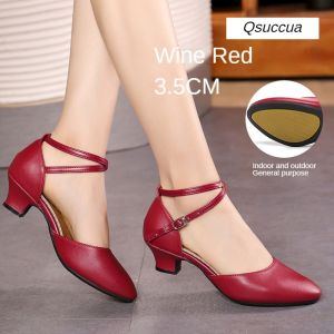 Dance Shoes For Women Modern Salsa Ballroom Tango Jazz Latin Middle Heel 3.5/5.5CM