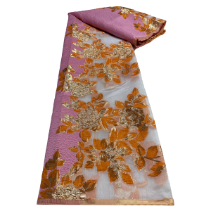 Vải Ren Jacquard Cao Cấp Chất Liệu Brocade Châu Phi 100% Polyester Chất Liệu Organza Pháp Nigeria Dùng Cho Váy Cưới Rộng 120cm 5 Thước