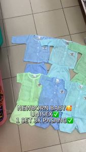 NEWBORN BABY SHIRT & PANT 1 SET 3X PASANG/BAJU LUBANG BABY/BAJU BAYI SET/COTTON GOOD QUALITY READY STOCK