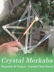 Professional Merkaba Crystal Singing Instrument - 99.9% High Purity Quartz Energy Chime Multi-Color & Rainbow Chakra Options for Sound Healing Yoga & Meditation