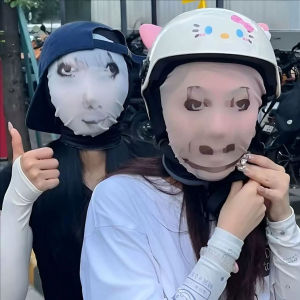 Funny Emojis Printed Balaclava Elastic Mesh Cover Cosplay Full Face Men Women Role-playing Headwear Standout Fashion Riding Head Mask