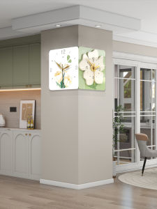 Modern Minimalist Corner Wall Clock Double-Sided Fashion Living Room Creative Hanging Clock Home Decor Metal Material