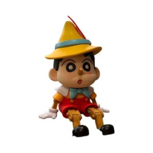 Bandai | Crayon Shin-chan Pinocchio Puppet Action Figure Với Các Khớp Nối Có Thể Di Chuyển Được Máy Tính Để Bàn Trang Trí Xe Hơi Mô Hình Sưu Tầm Để Trưng Bày Tại Nhà Và Làm Quà Tặng