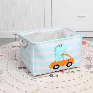 Large Capacity Plush Toy Storage Box Childrens Plaything Organizer Thickened Fabric Cartoon Style Storage Basket for Kids Room
