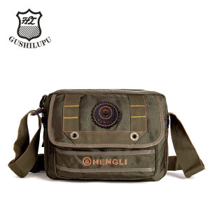 Henry Mens Oxford Cloth Crossbody Bag Casual Shoulder Bag with Multiple Pockets Flip Cover Layered Bag Leisure Backpack