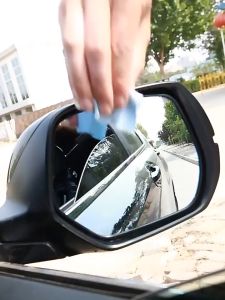 ฟิล์มกันฝนติดกระจกมองหลังสำหรับรถยนต์2ชิ้นฟิล์มป้องกันกันน้ำกันหมอกสำหรับหน้าต่างด้านข้างรถยนต์ฟิล์มป้องกันสำหรับกระจกมองหลังรถยนต์