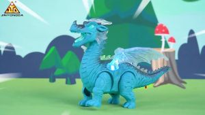 มังกรหุ่นยนต์ 3D ของเล่นสำหรับเด็ก มีไฟและเสียงคำราม เดินได้ วัสดุพลาสติก