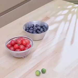 Dụng Cụ Lọc 2 Trong 1 Bằng Thép Không Gỉ Để Rửa Rau Và Trái Cây - Lưới Có Lỗ Siêu Nhỏ Thiết Kế Dễ Vệ Sinh An Toàn Khi Rửa Bằng Máy Rửa Chén