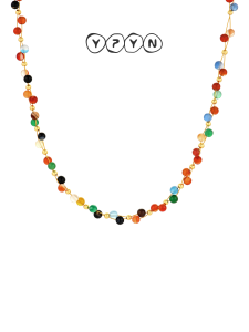 YIPIEYINA | Colorful Summer Style Agate and Silver Necklace