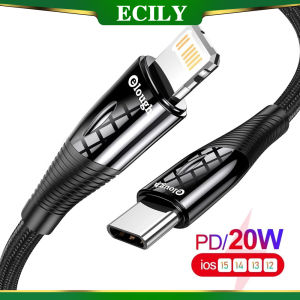 ECILY เป็นสายไลต์นิ่งสำหรับ I-Phone I-OS PD ชนิด C สาย20W สำหรับ I-Phone 13 12 Pro Xs Max MacBook iPad สายสายรับส่งข้อมูล USBC