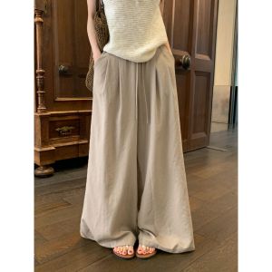 Relaxed Fit Wide Leg High Waist Trousers