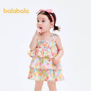 Balabala Đầm trẻ em bé gái bé Đầm Công Chúa Váy Dây 2024 ĐẦM MÙA HÈ mới vui tươi dễ thương