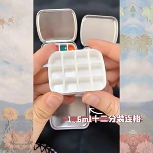 Empty Mini Palette Painting Box Travel Metal Palette Painting Palet Mini Kosong