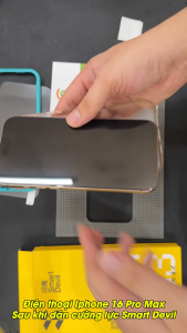 Kính cường lực Iphone 16 Pro Max trong suốt full màn hình chính hãng Smart Devil - Dán màn hình Iphone 16 Pro Max