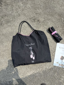 Eco-Friendly Embroidered Single Shoulder Bag Large Capacity Foldable Lightweight Shopping Handbag Storage Bag for Daily Use