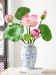 Lotus Leaf Artificial Flowers Living Room Dining Table Decoration Fake Flowers Scenic Props Handmade Plastic Petal Lotus