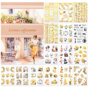 20 Sheets Scrapbook Stickers Book Journaling Stickers Scrapbooking Supplies PET Aesthetic Vintage Stickers for DIY Crafts
