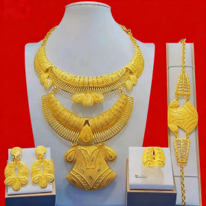 สร้อยคอทองคำ ต่างหู แหวน สร้อยข้อมือ สำหรับเจ้าสาว วัสดุคริสตัล แฟชั่น เครื่องประดับ สร้อยคอแบบหลายชั้น สำหรับผู้หญิง