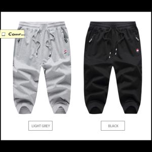 กางเกงขาสั้นชาย เอวยางยืด กางเกงขายาวทรงตรง หลวม กางเกงขาสั้นกีฬา ลำลอง