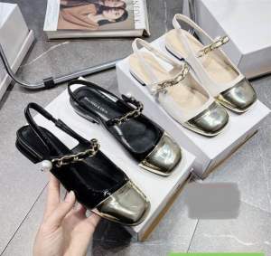 Giày sandan quai sích ngọc 2 phân mũi màu đồng HH120