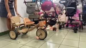 Kids Bicycle Twin Tricycle Bike 2 Seater 3 Rubber Wheels for 2-6 years twin bike tricycle baby
