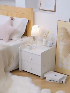 E-TIFE Meja Nakas Minimalis Bedside Table Meja Samping Lemari Nakas Kayu Meja Nakas Putih