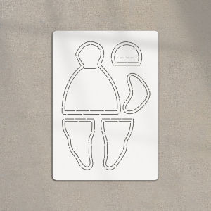 YOMDID 1pc Patchwork Template DIY Rounded Cute Girl Design in Off-White PET Sewing Guide Sewing Template