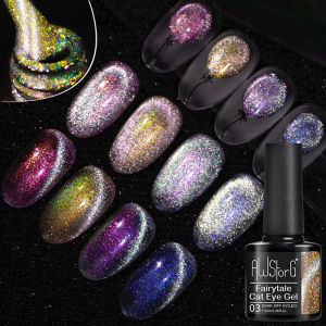 AWStorG 7.5ML Fairytale Cat Eye Gel Colorful Sparking Aurora Nail Polish Semi Permanent Magnetic Gel For Nail Art Gel Varnish